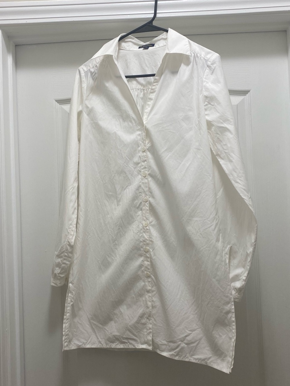 Brooks Brothers Womens Cotton-Silk White Solid Long Sleeve Button-Up Shirt S
